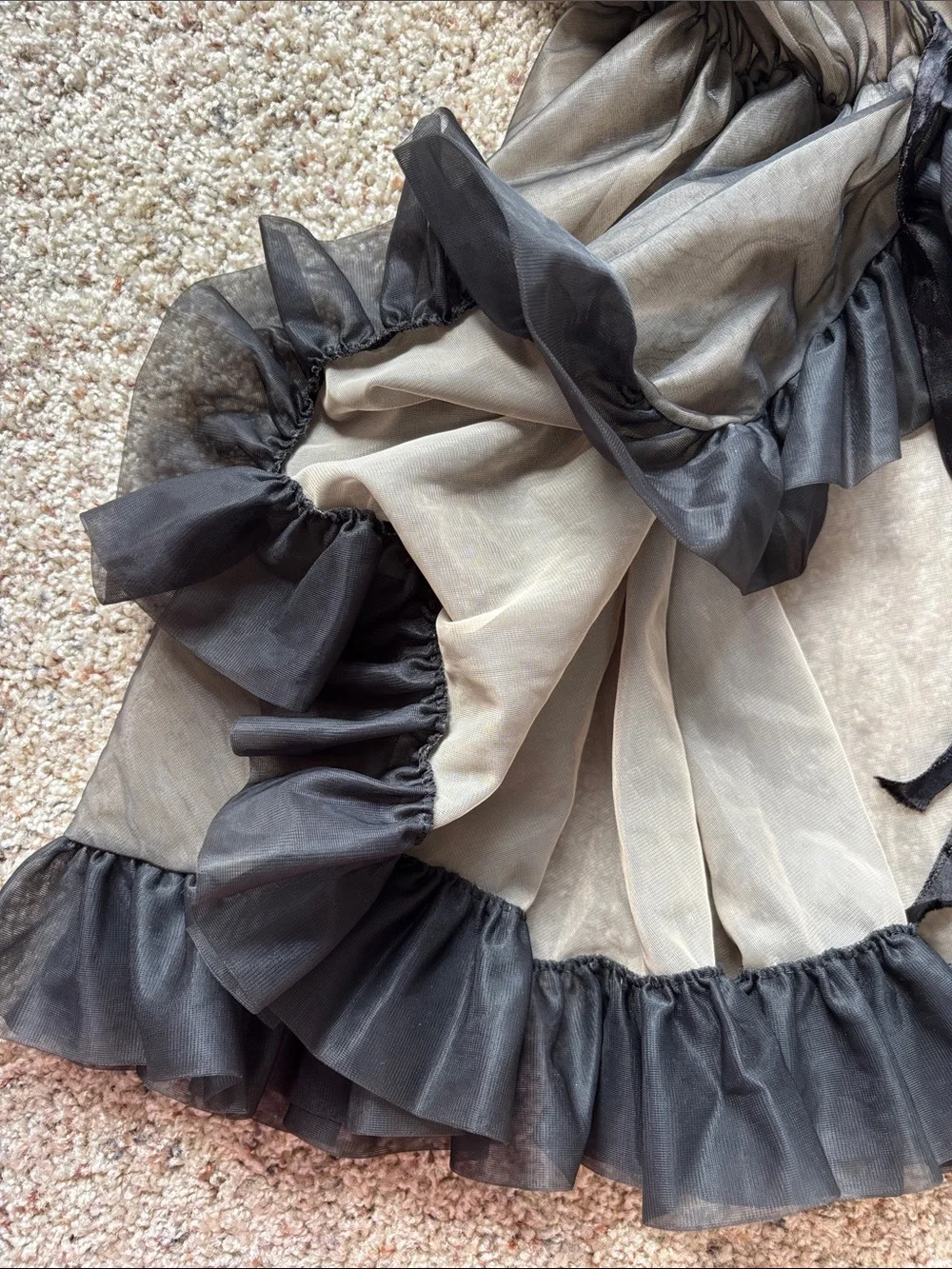 Vintage Black Sheer Chiffon Peignoir Babydoll Top - Picture 8 of 8